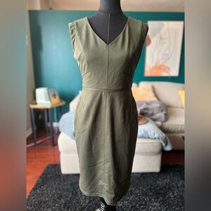 Vince Camuto Forest Green Midi Dress (Size 6)